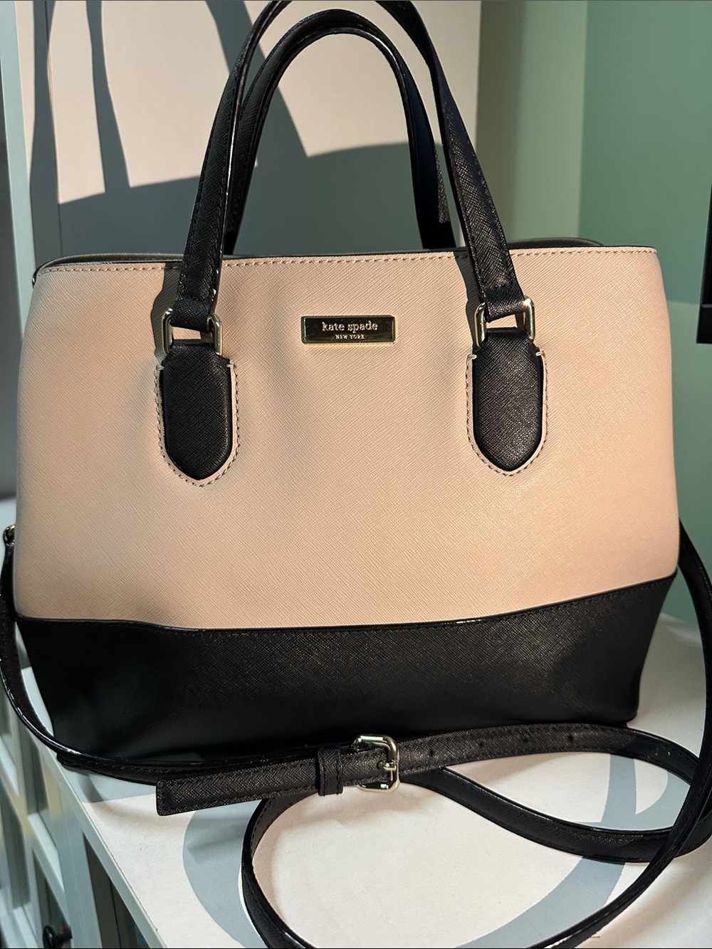 kate spade Two-Tone Blush Pink and Black Satchel